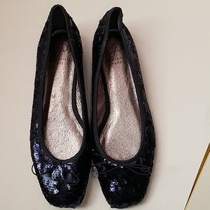 Adrianna Papell Navy Sequin Flats